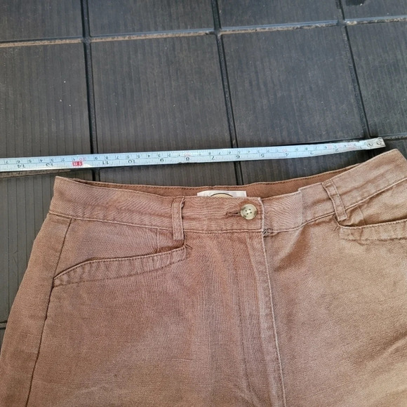 Talbots Women's Croped Pants Khaki Tan Irish Linen Blend Capri Sz 8 - Picture 6 of 10